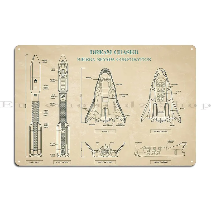 Dream Chaser Parchment Version Metal Signs Decoration Home Cinema Design Cave Tin Sign Poster