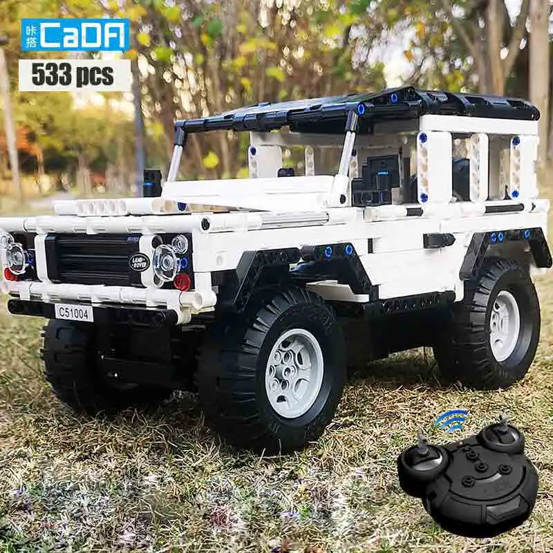 Cada 533Pcs Defender Remote Control Car Building Blocks For RC Car Model SUV City Brick Toys For Children Boys