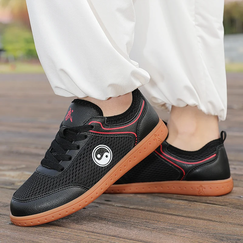 

2026 Leather Tai Chi Shoes Martial Arts Kung Fu Wushu Practice Sneakers Soft Sole Non‑Slip Comfort Training Footwear