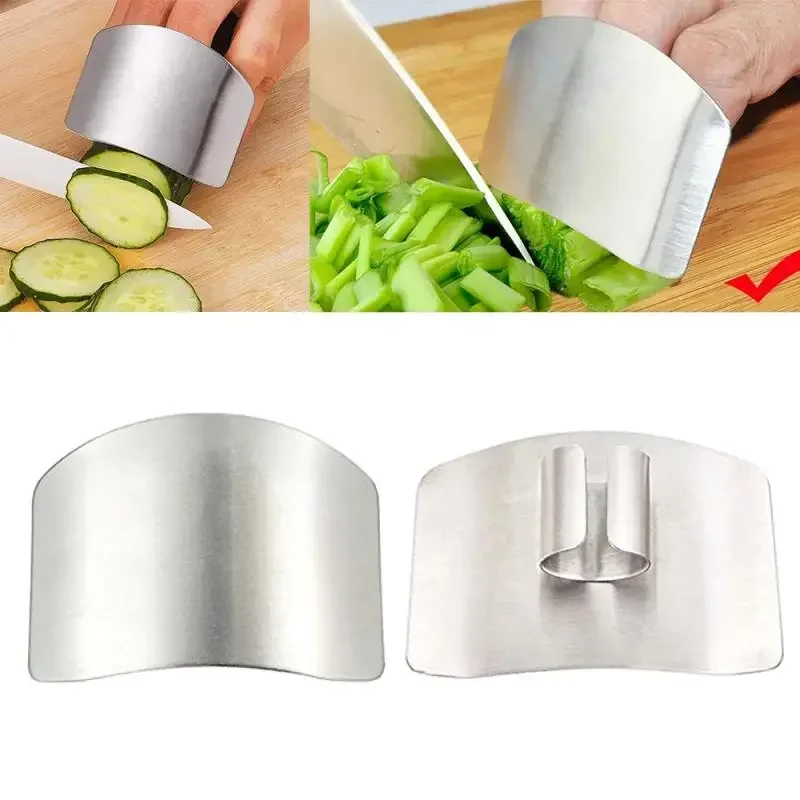 1pc Stainless Steel Finger Protector Kitchen Knife Cutting Cooking Finger Protector Safe Kitchen Durable Chop Shield Cut Gadget