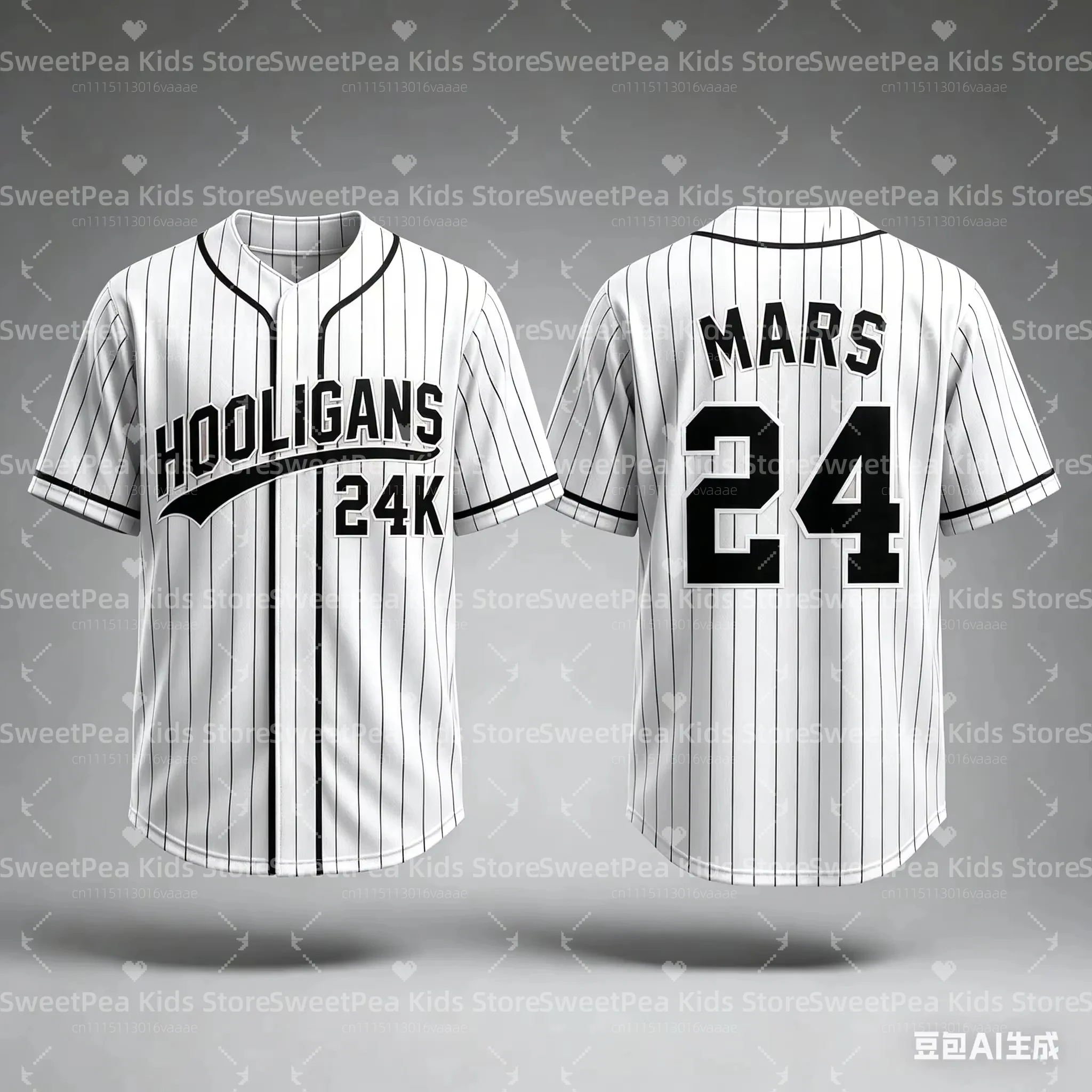 2026 Bruno Mars 24K Hooligans Baseball Jersey Men Women Unisex