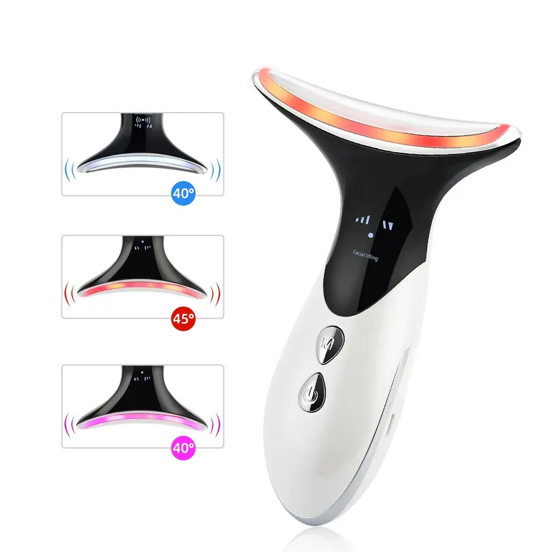 LED Photon Facial Neck Massager USB Rechargeable Beauty Device Neck Introduction Wrinkle Skin Tightening Massage Instrument