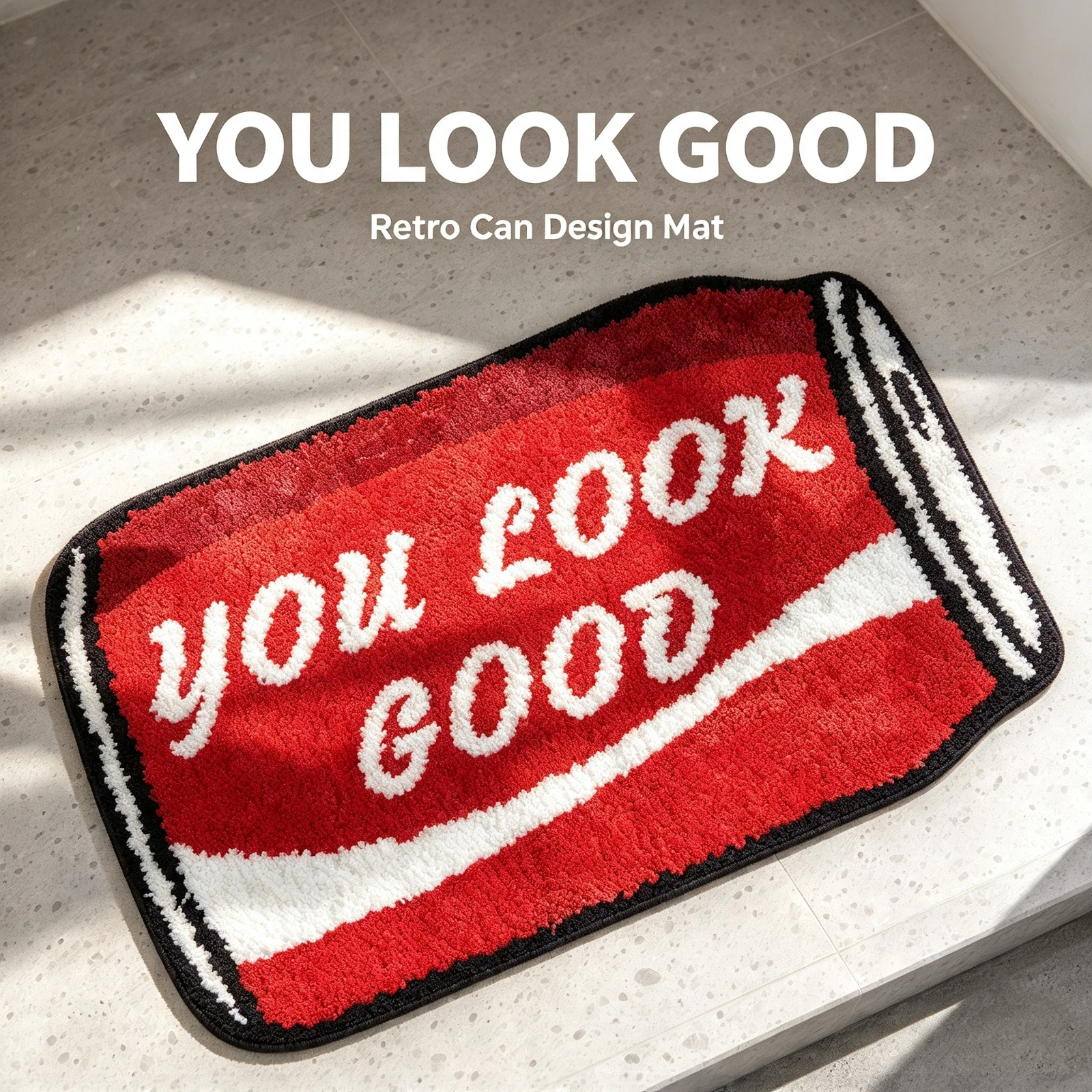 Cartoon Soda Can Bath Mat, Imitation Cashmere Non Slip Absorbent, Floor Rug Bathroom Bedroom Entrance, Doormat Home Decor Gift