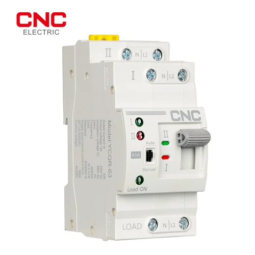 Imagen 2 del producto Interruptor de transferencia automática de doble potencia, Selector eléctrico, interruptores de potencia ininterrumpida, carril Din, ATS, CNC, YCQR-63, 2P, 4P, 63A