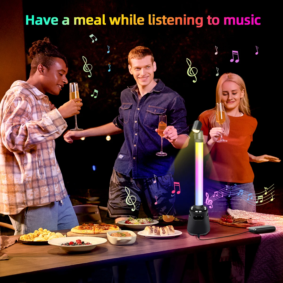 Bluetooth Sound Atmosphere Light E-sports Rhythm Desktop Light Intelligent Music Atmosphere Light With Rotatable Lamp Head