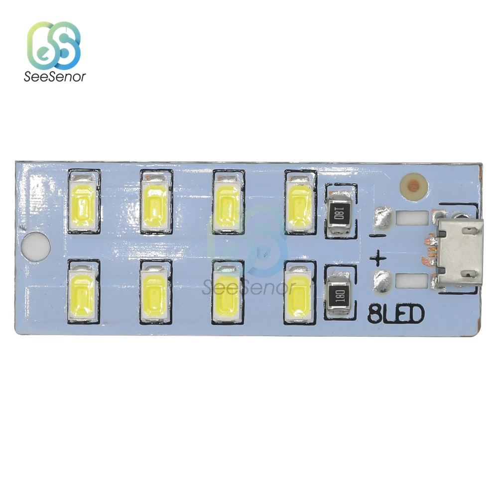 5730 smd 5V 430mA~470mA White Mirco USB 5730 LED Lighting Panel USB Mobile Light Emergency Light Night Light 8/12/16/20 LEDs