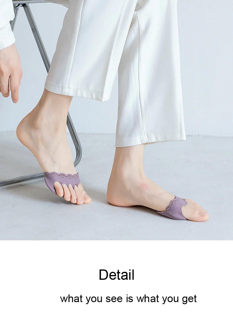 Einlegesohlen für High Heels, Halbschuhe, Fünf-Finger-Vorfußpolster für Damen, zur Behandlung von Hornhaut, Hühneraugen und Fußschmerzen, unsichtbare Sockeneinlagen. – Detail 11