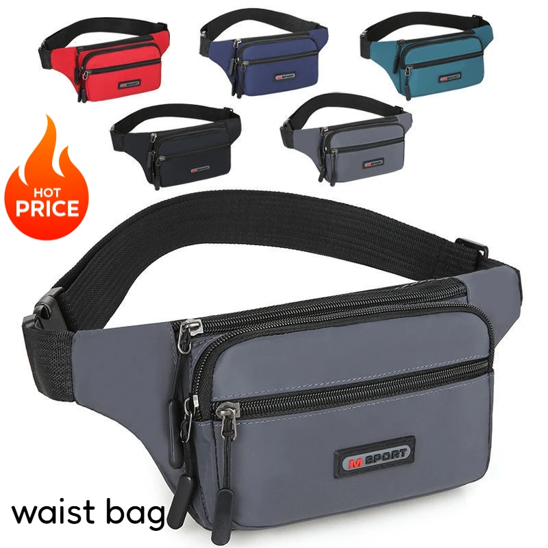 

Trendy Casual Waist Bag for Men, Multifunctional Waterproof and Wear-resistant, Large Capacity Sports Mobile Wallet