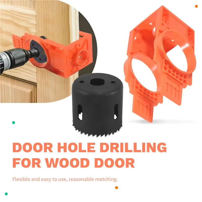 AC88-Upgrades Door Lock Installation Kit Door Hole Drilling Kit For Wood Door Door Lock Hole Saw Door Knob Installation Kit