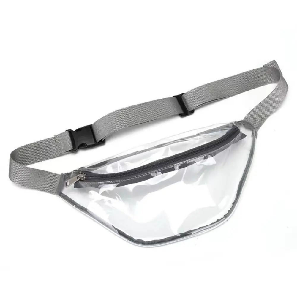 

Waterproof Transparent Waist Bag Water-Sprinkling Festival Zipper PVC Chest Bag Beach Handbag Simple Clear Crossbody Bag Party