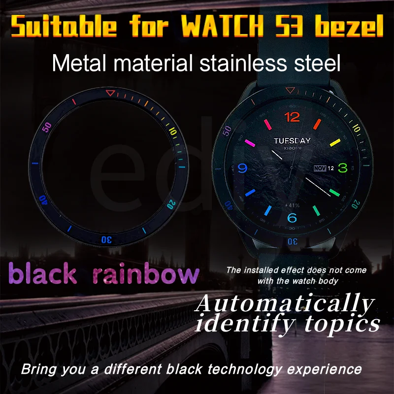 Suitable for Xiaomi S3 watch original bezel watch S3 dial black rainbow yellow Bluetooth version esim version automatic recognit