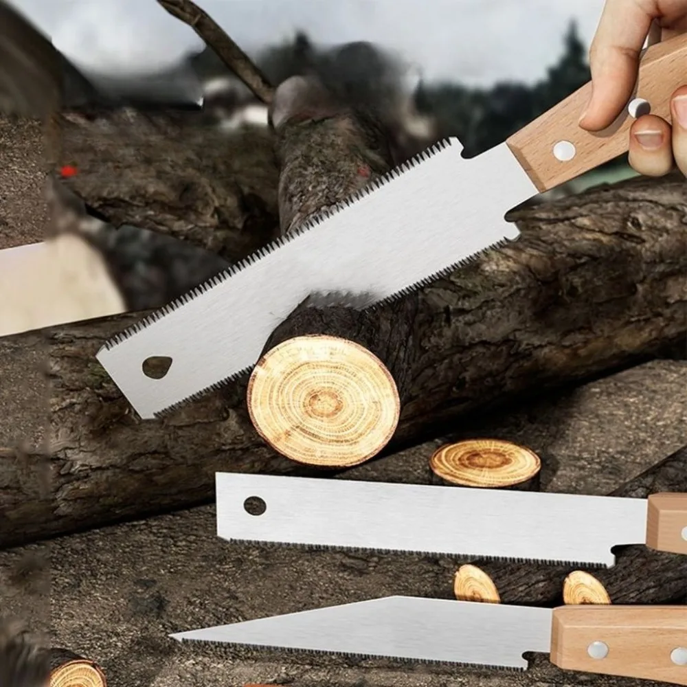 Sierra de mano de estilo japonés, de una o dos caras, de dientes finos, de acero SK5, flexible, herramienta de mano para jardinería y carpintería