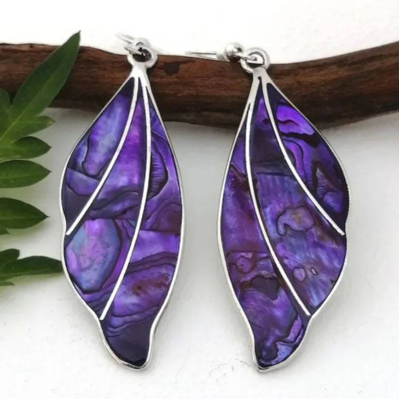 Trend Purple Resin Simulation Wings Butterfly Long Drop Earrings For Women Party Banquet Vacation Earrings Creative Jewelry