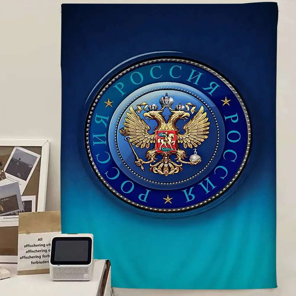 R-Russian Flag Anime Tapestry Hanging Tarot Hippie Wall Rugs Dorm Wall Hanging Sheets