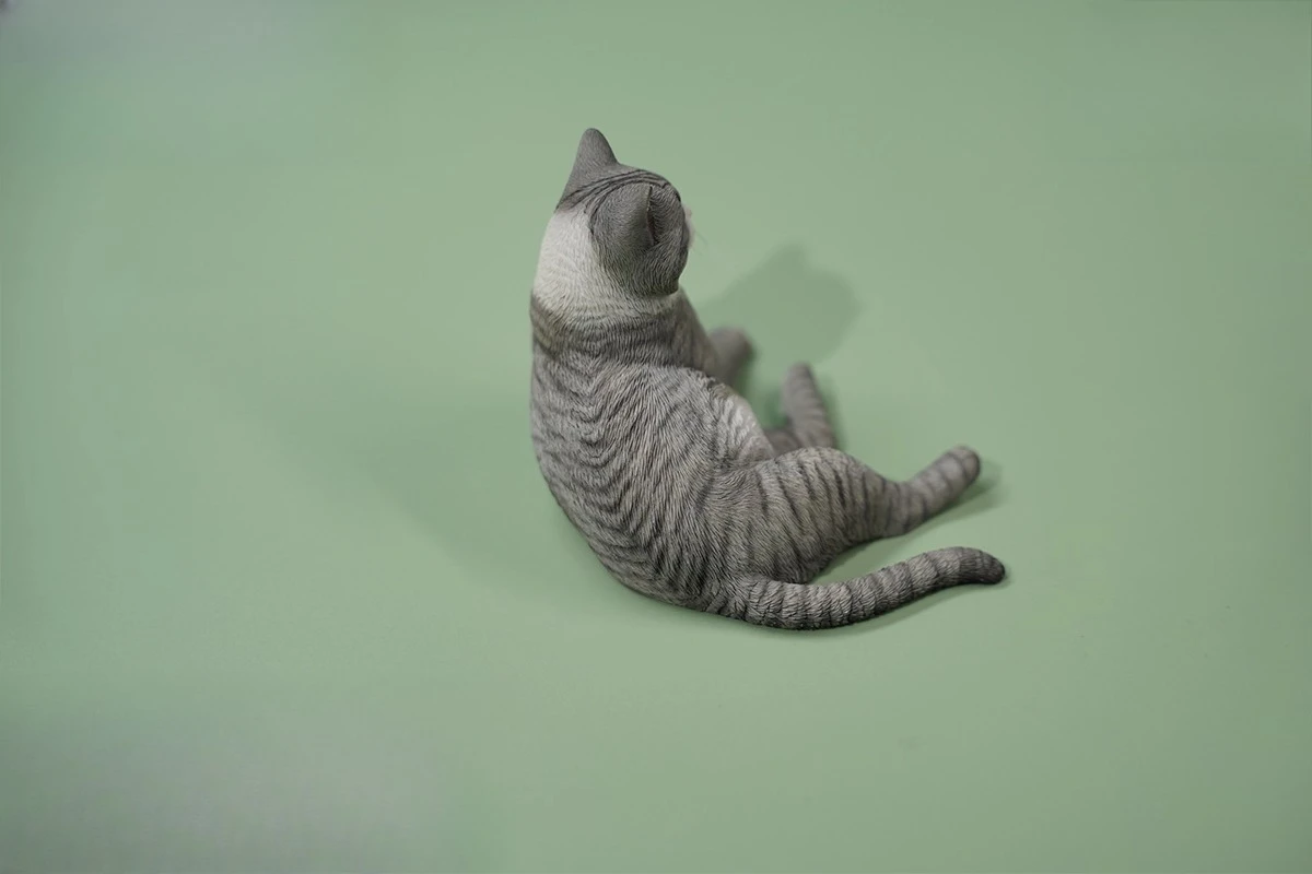 Simulazione pigra in resina in scala 1/6 Gatto arancione Modello animale carino per figure giocattolo da 12 pollici Ornamento fatto a mano