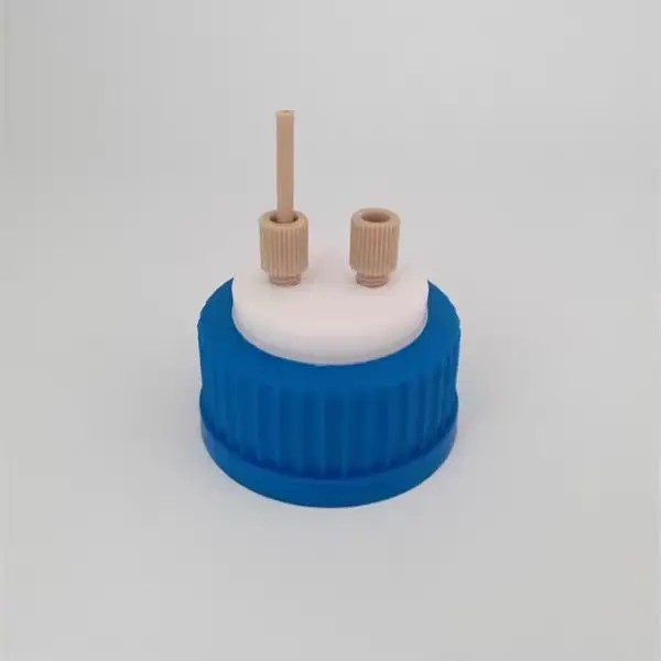 Mobile Phase Solvent Bottle Cap with PEEK Head, High-Performance Liquid Reagent Bottle Cap GL45 Universal Cap Compatible with Sh