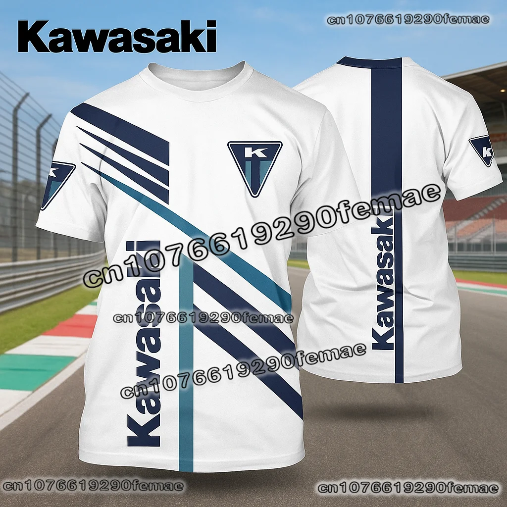 

Summer Kawasaki Racing T Shirt for Motorcycle Enthusiasts Breathable Short Sleeve Comfortable Top Ideal for Outdoor Sports