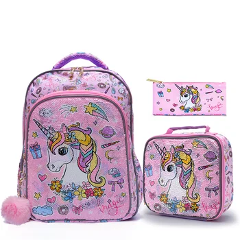 Pink Unicorn Backpack = Travel Bag Set 1