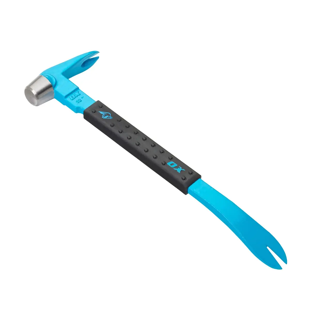 

10" Cats Paw Pry Bar with Hammer Head, Rubber Grip, Polished Claws - Forged Steel for Strength and Durability