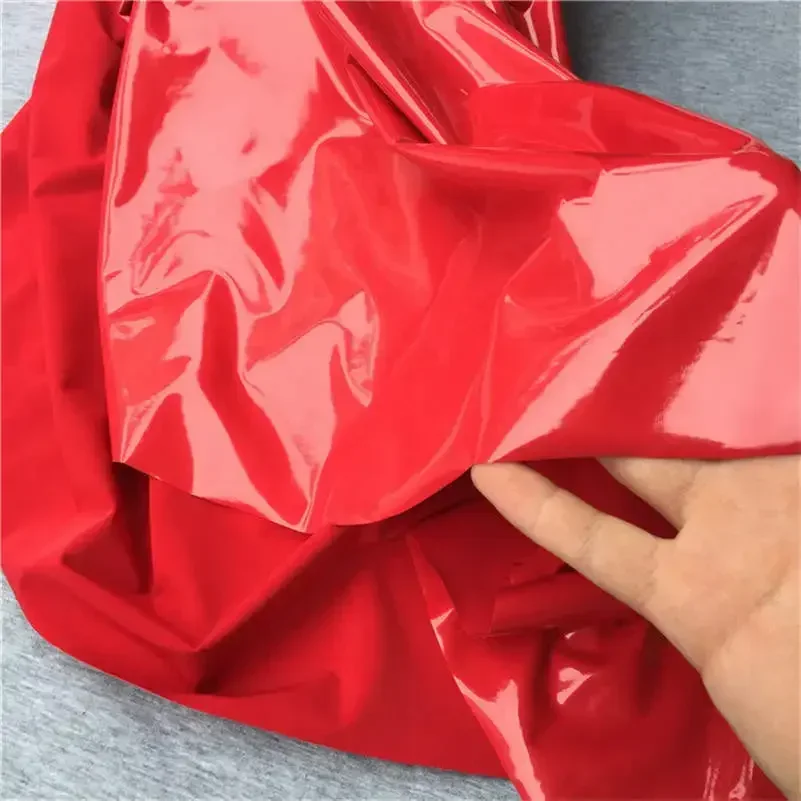 Shiny Glossy Soft Vinyl Patent Leather Fabric Elastic PVC Fabric Material for Dress Upholstery 145CM Wide Sold By Meter