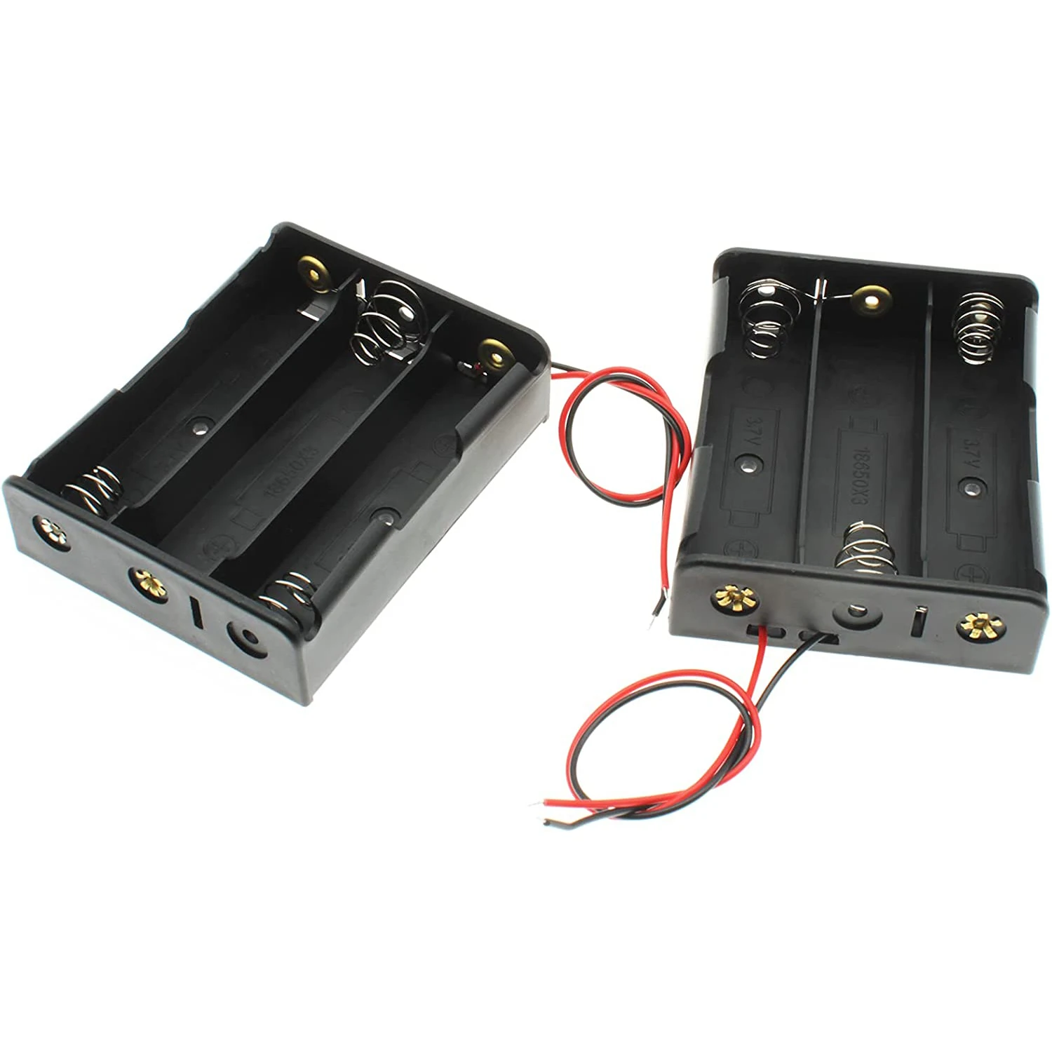 18650 Battery Case Holder with Lead Wire Bundle, 1/2/3/4 Slots 3.7V Series Circuit DIY Battery Storage Holder Box Case with Lead