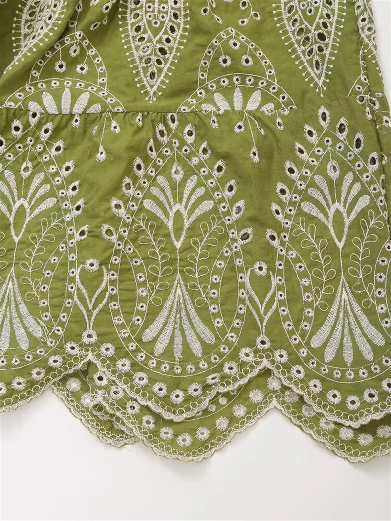 Vestido de mujer verano 2025 nuevo vestido Midi bordado con bloques de Color diseño de tirantes Sexy personalidad de la moda juvenil