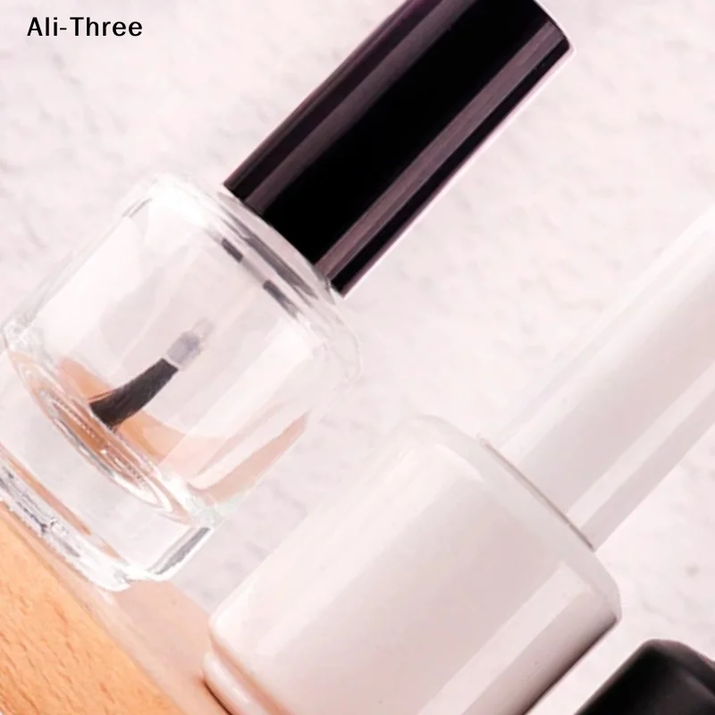 

15ml Transparent Glass Nail Polish Bottle Empty With Lid Brush Cosmetic Containers Nail Glass Bottles With Brush
