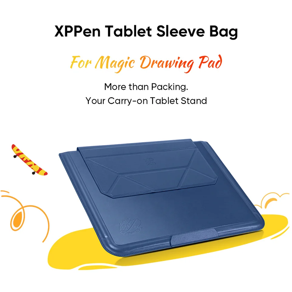 XPPen タブレット スリーブ バッグ ポータブル スタンド付き ブルー