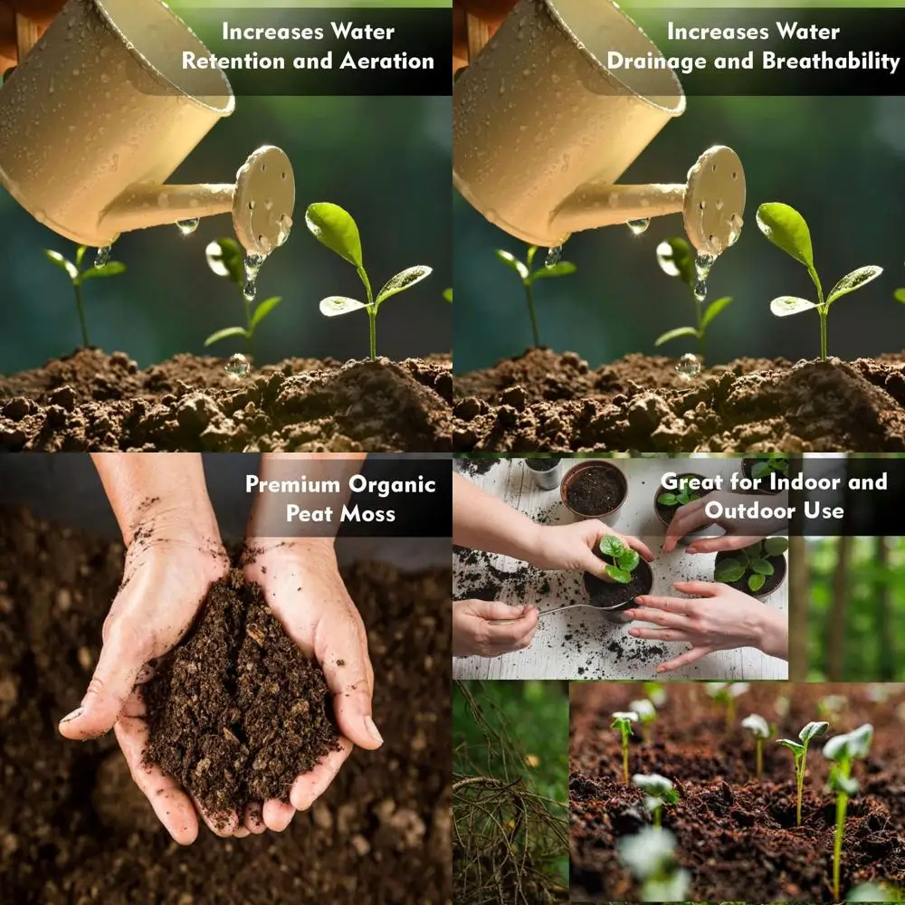 

Premium 3.8 Cubic Foot Sphagnum Peat Moss, Semi-Compressed, Ideal for Planting and Seed Germination - Organic Gardening