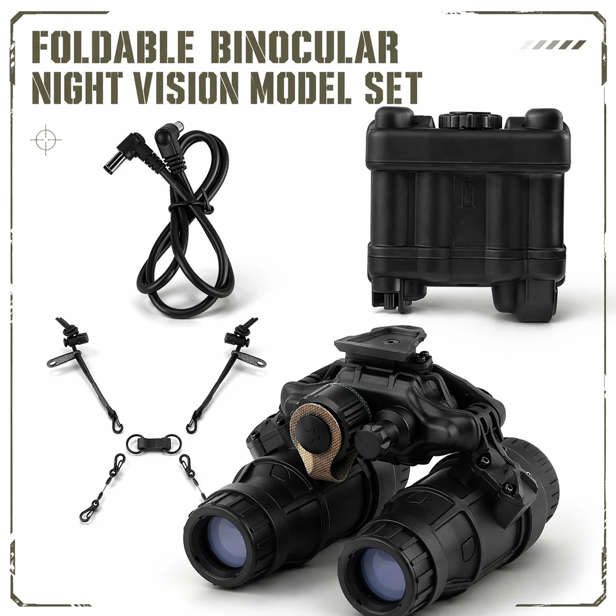 

DTNVS Night Vision Goggles Model Set with Anti-loss Lanyard Battery Box for Airsoft Cosplay Tactical Gear