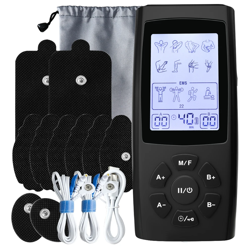 Electroestimulador Eléctrico de 40 Niveles, Terapia de Pulsos EMS, Estimuladores Musculares, Acupuntura, Masajeador Corporal, Relajación, Alivio del Dolor