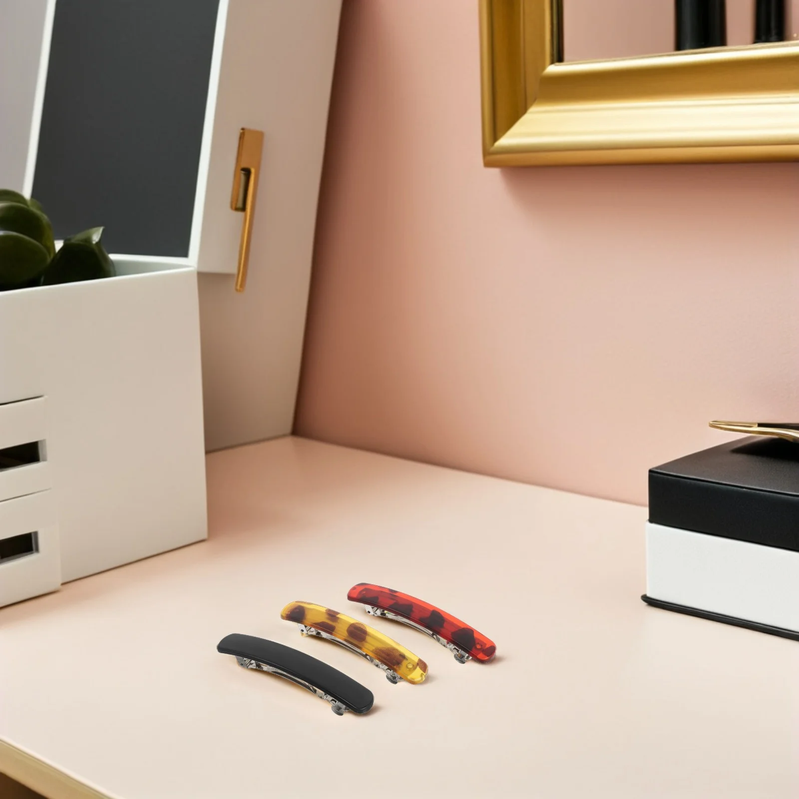 

3Pcs Stylish French Barrettes Hair Clips for Women Girls Sleek Flat Spring Snap Clips for Thin Fine Hair Office