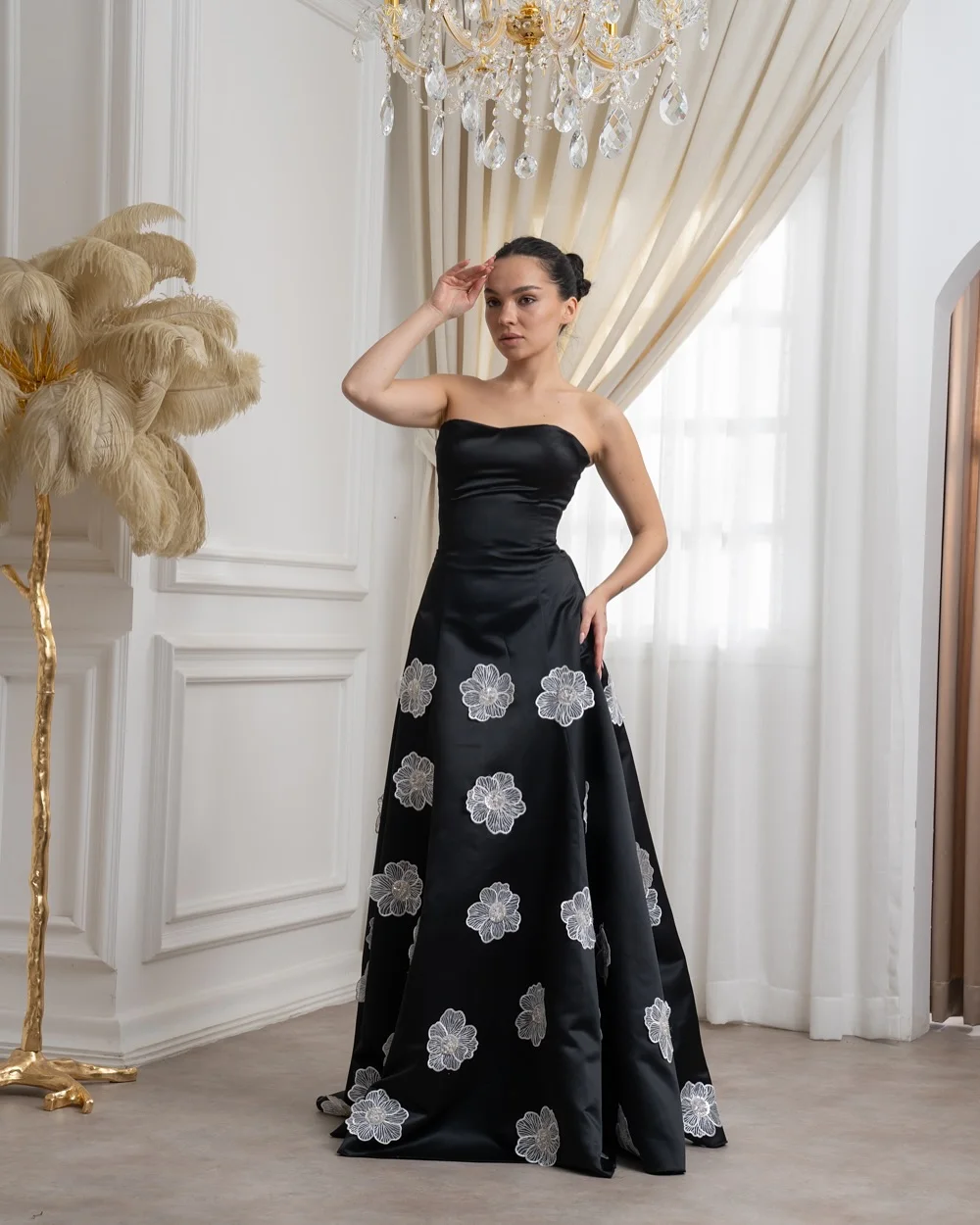 

Customized Fashion Strapless Jersey Sleeveless Evening Dresses Elegant A-Line Floor Length Celebrity Gowns Vestido De Noche