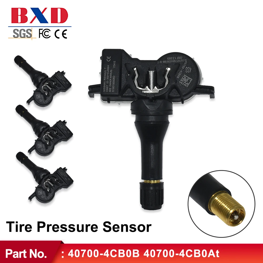 4pcs 433Mhz Tire Pressure Sensor 40700-4CB0B 40700-4CB0A TPMS Sensor For 2016 2017 Nissan Armada ,Nissan qashqai j11