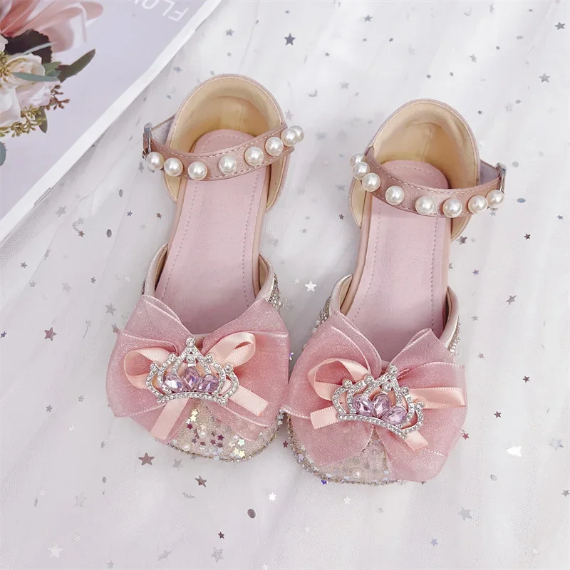 

Children's Princess Shoes Performance Sandals Kids Soft Bottom Walking Shoes Fashion Sequined Girls Flats Mary Janes for Party