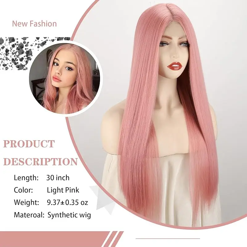 مستقيم الوردي الباروكات شعر الإنسان 36 بوصة HD شعر مستعار دانتيل 13x6 خصلات الشعر المستعار الإنسان 220 الكثافة البرازيلي الدانتيل الباروكات الأمامية للنساء