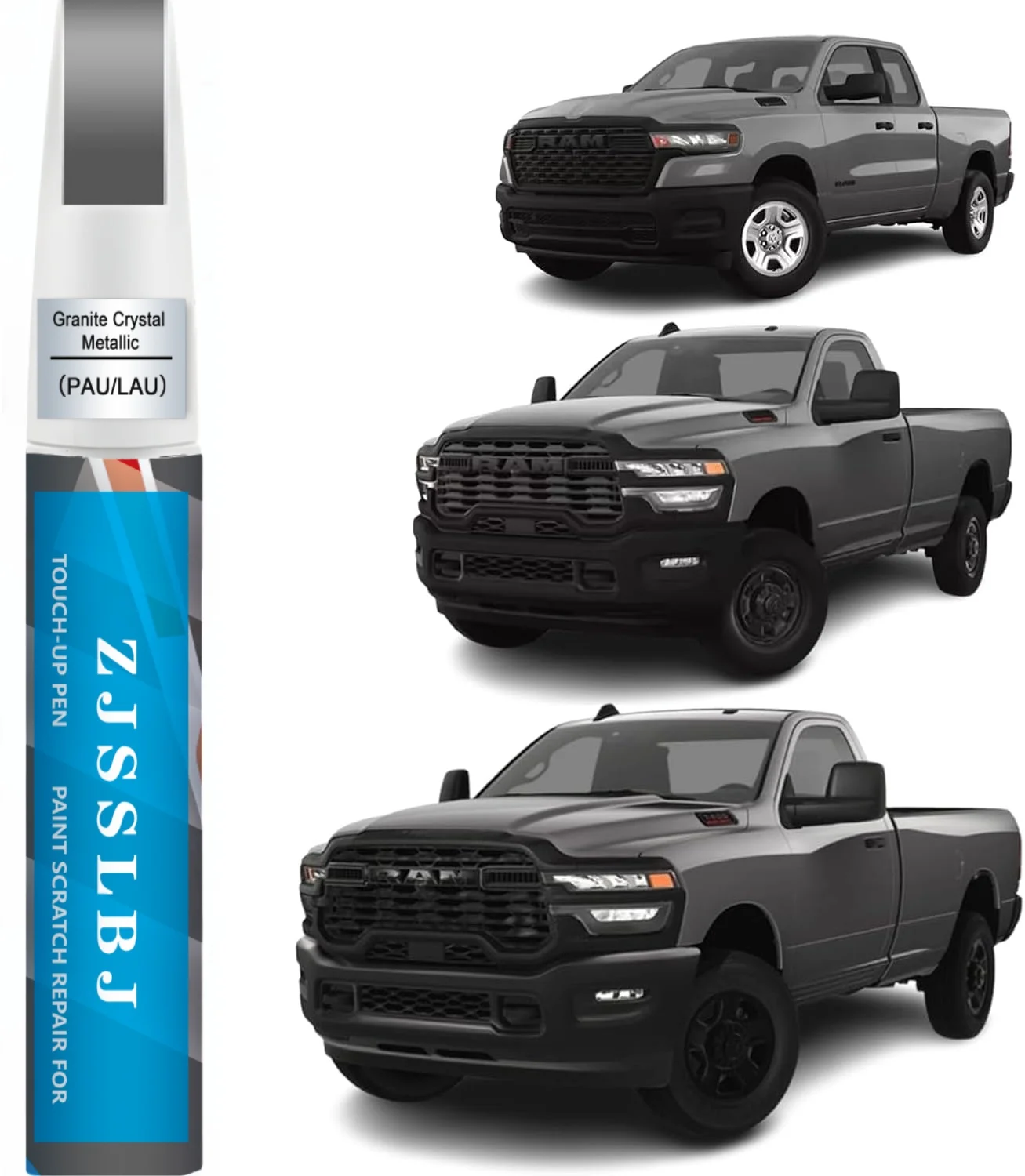Car Touch Up Paint(Granite Crystal Metallic(PAU/LAU) ) for Dodge Ram, Car Paint Scratch Repair Kit, Quick & Easy Solution to Rep