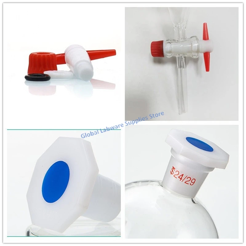 1pcs 30ml to 1000ml pear-shaped Clear And Thick Separating Funnel with PTFE Piston for Lab experiment