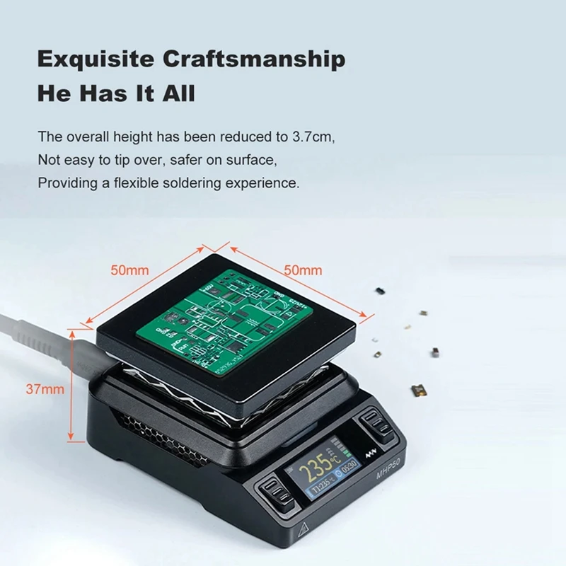 Imagem -02 - Miniware Estação de Solda Estação de Aquecimento de Temperatura Constante Ventilador de Refrigeração Embutido Lcd Segmentado de Calor 160x80