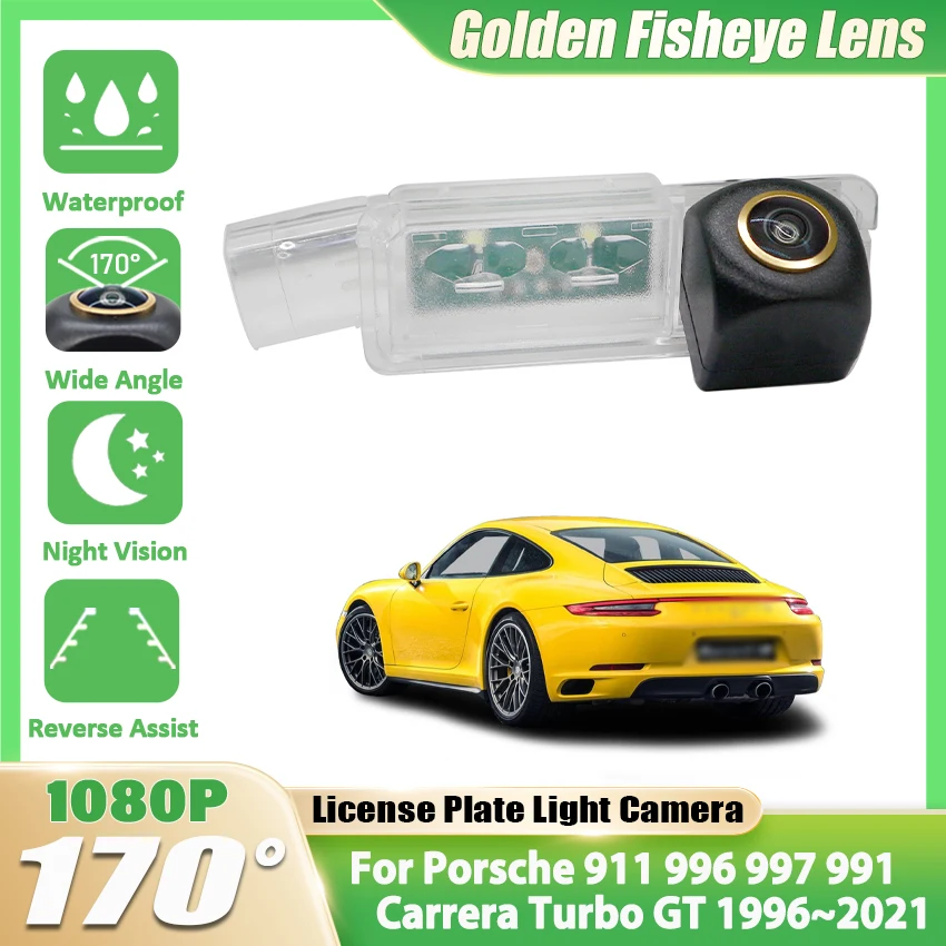Reverse Camera For Porsche 911 996 997 991 Carrera Turbo GT 1996~2021 Rear View Parking Camera Night vision License plate Light