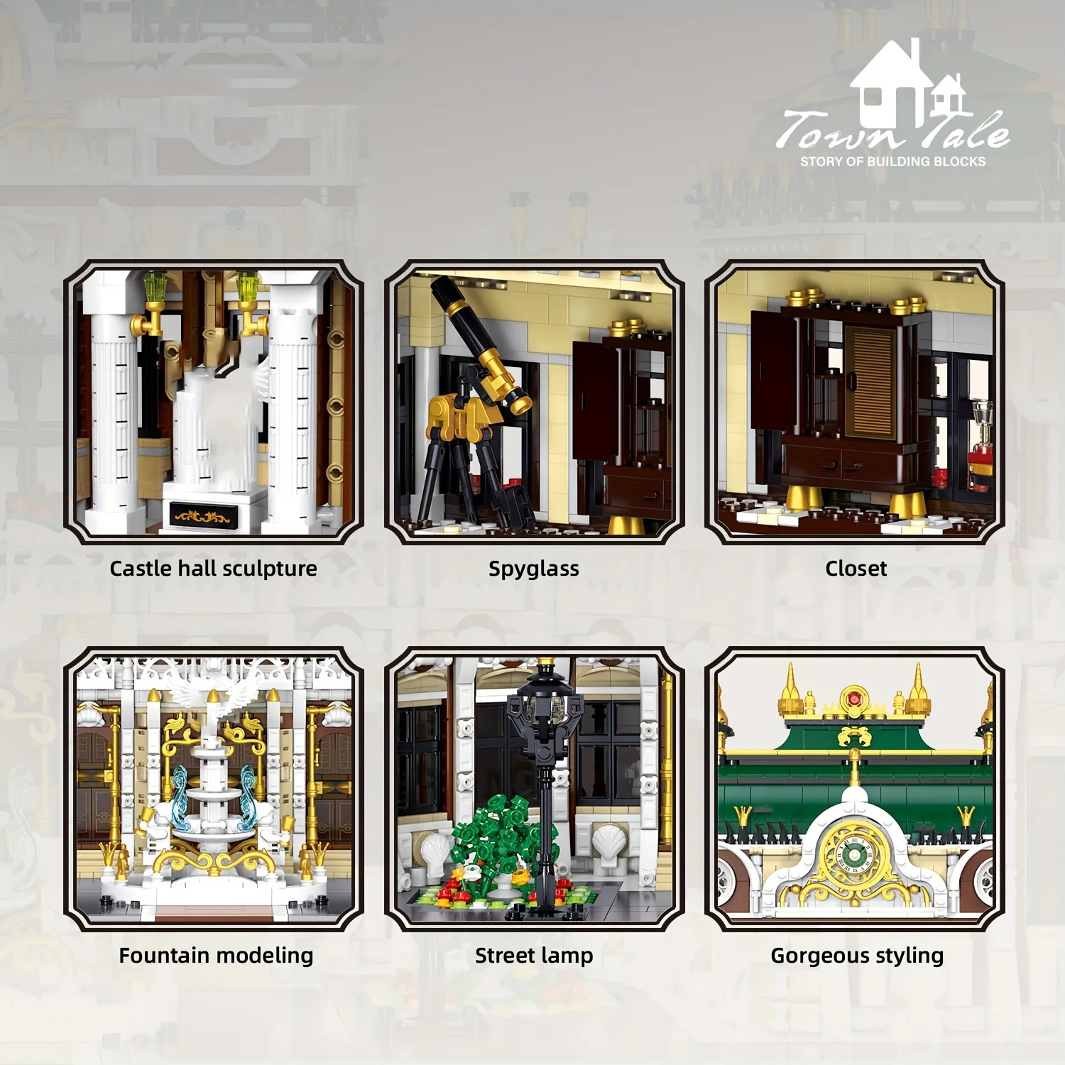 11930PCS Luxus Palace Bausteine Street View Modell MOC Kleine Partikel Montage Ziegel Spielzeug Ideale Urlaub Geburtstag Geschenke