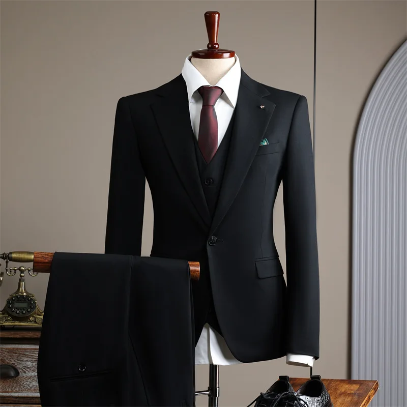 (16) Customized Fashionable Groom’s Wedding Suit, Men’s Slim Work Clothes, Business Formal Wear