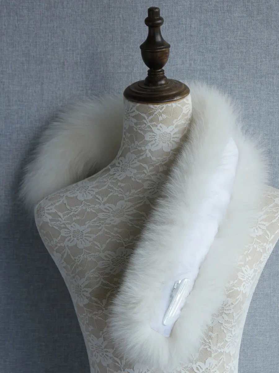 2025 versione coreana della sciarpa di volpe bianca, sciarpa di pelo di volpe, versatile sciarpa di pelliccia a coda piccola da donna offerta speciale