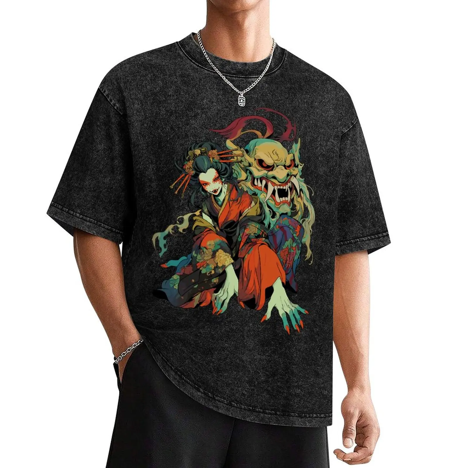 Japanese Folklore Yokai Creature Art T-Shirt funny meme t-shirts Funny t-shirts anime shirt fitted t shirts for men