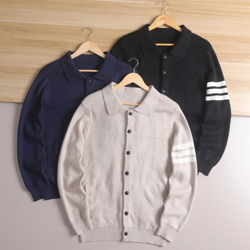 

Faionable Urban Knitted Cardigan Men's Long Sve Wool Blend Sweater Coat Single Button Closure Autumn New Sle Youth Fas...