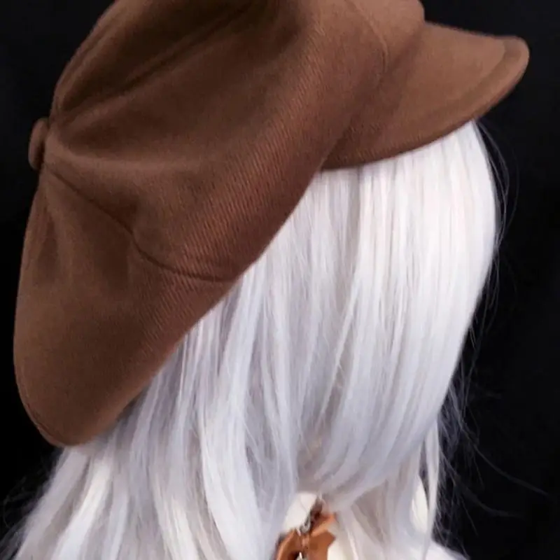 A52E Plush Bear Hat للنساء رسام الموضة قبعة الخريف القبعات القبعات الشتوية للاستخدام غير الرسمي فنان الفنان الفرنسي الفرسان