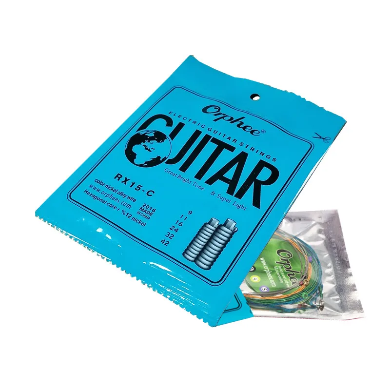 Orphee Electric Guitar Strings Nickel Alloy Accessories Colour Hexagonal Carbon Steel RX15-C 009-042