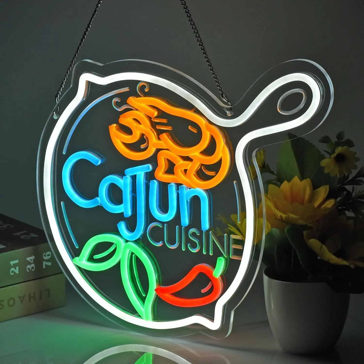 LED ضوء النيون Cajun المطبخ النيون تسجيل ل Cajun مطعم متجر بار مقهى المطبخ ديكور المنزل USB بالطاقة عكس الضوء #6