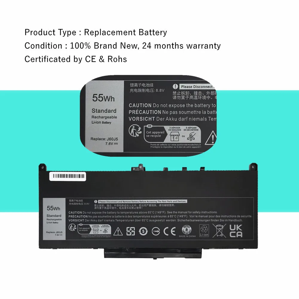 MC34Y 0MC34Y R1V85 Laptop battery For DELL Latitude E7270 E7470 Series J60J5 242WD 1W2Y2 GG4FM WYWJ2 - Image 3