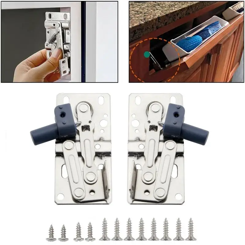 CCA83-2pcs Kitchen Cabinet Trays Hinges Self-Closing 45 Degree Pivot Hinge For Sink Drawer Bathroom Organizers Shoe Cabinets
